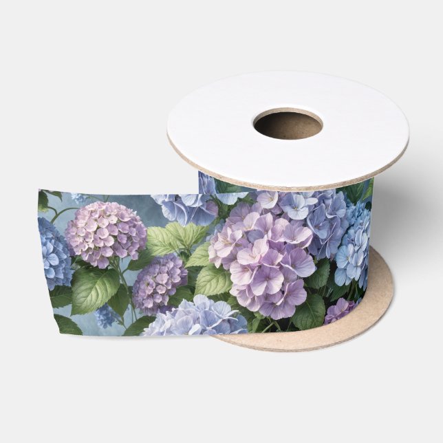 Summer Hydrangea Garden Satin Ribbon (Spool)