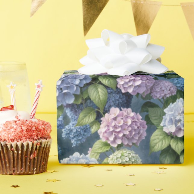 Summer Hydrangea Garden Wrapping Paper (Birthday Party)