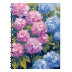 Summer Hydrangeas Pink & Blue Coastal Flowers Notebook