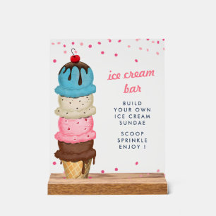 Summer Ice Cream Bar Modern Bridal Shower Acrylic Sign