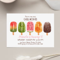 Summer Ice Cream Birthday Invite Popsicle Invite