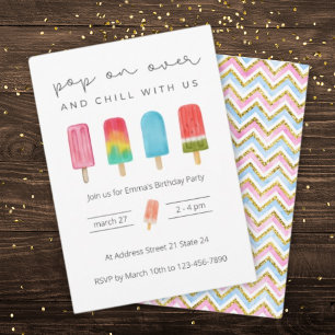 Summer Ice Cream Birthday Party Invitation 
