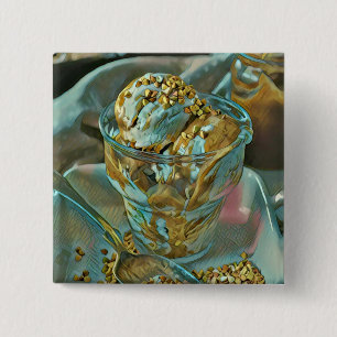 Summer ice cream cone 2 inch square button