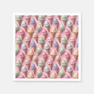 Summer Ice Cream Cone Collection Napkin