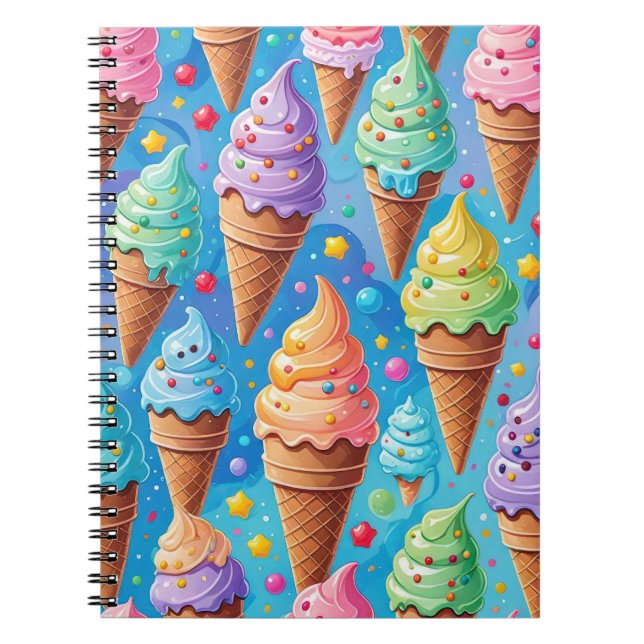 Summer Ice Cream Cone Collection Notebook (Front)
