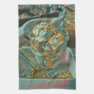 Summer ice cream cone kitchen towel