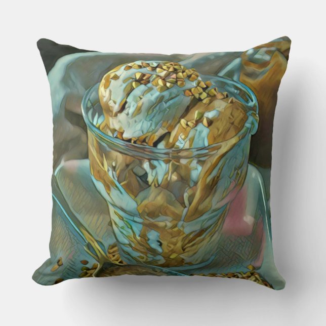 Summer ice cream cone throw pillow (Front)