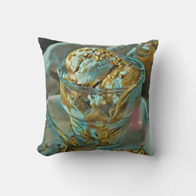 Summer ice cream cone throw pillow (Front)