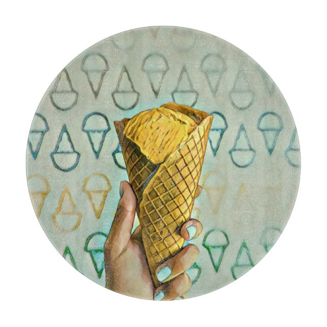 Summer ice cream lovers cutting board (Front)