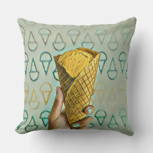 Summer ice cream lovers throw pillow