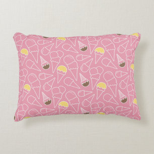 Summer Ice Cream Pattern Accent Pillow
