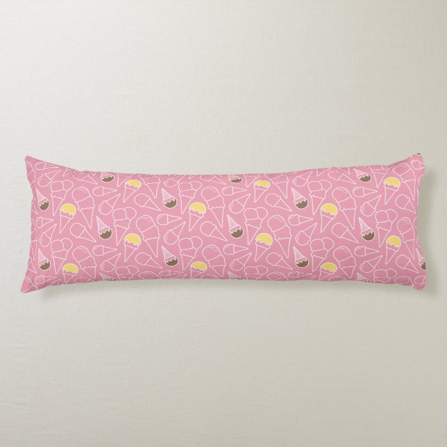 Summer Ice Cream Pattern Body Pillow (Front)