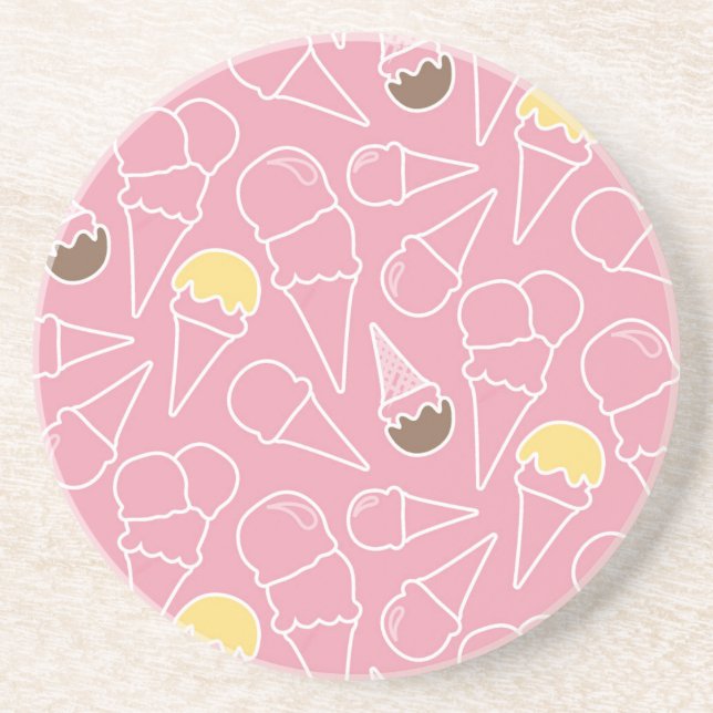 Summer Ice Cream Pattern Coaster (Front)