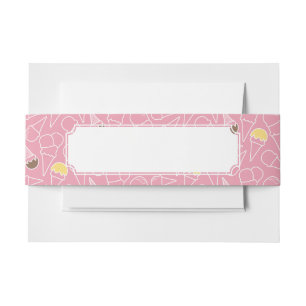 Summer Ice Cream Pattern Invitation Belly Band