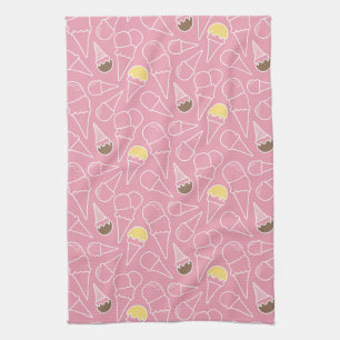 Summer Ice Cream Pattern Kitchen Towel