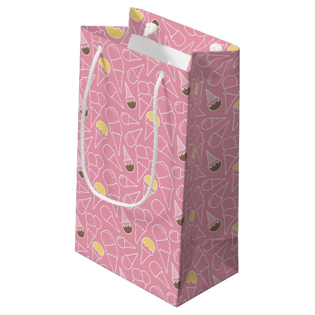 Summer Ice Cream Pattern Small Gift Bag (Back Angled)