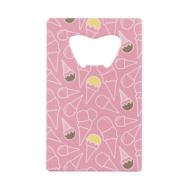 Summer Ice Cream Pattern Wallet Bottle Opener (Front)