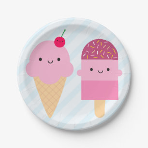 Summer Ice Cream Treats Paper Plate