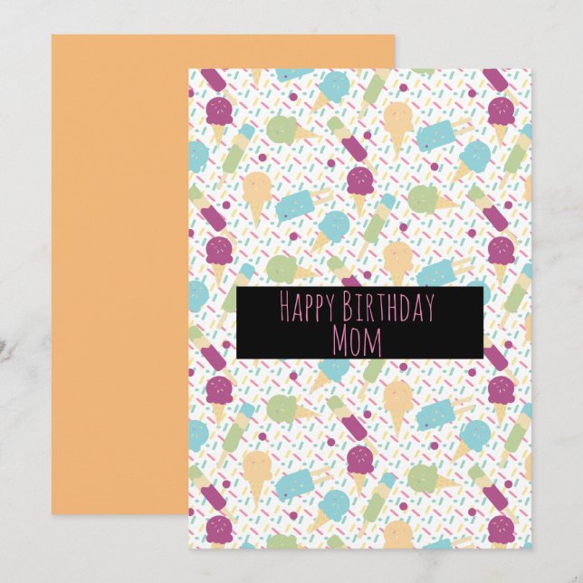Summer Ice Cream Variety Sprinkle Pattern Birthday (Front/Back)