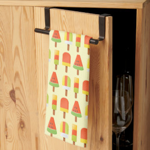 Summer Ice Lollies Pattern Kitchen Towel