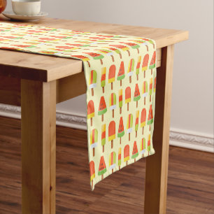 Summer Ice Lollies Popsicles Pattern Short Table Runner
