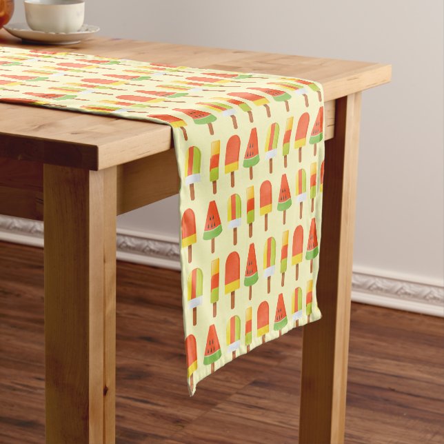 Summer Ice Lollies Popsicles Pattern Short Table Runner (In Situ)