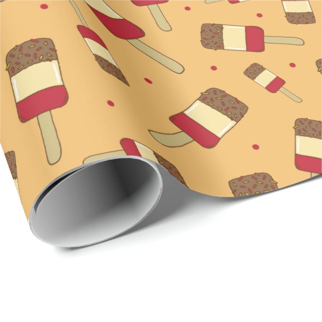 Summer Ice Lolly Posicle Food Pattern Wrapping Paper (Roll Corner)
