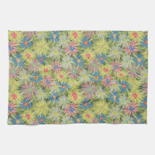 Summer Ice Plant Botanical-larger version Kitchen Towel