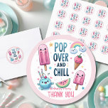Summer Ice Pop Popsicle Ice Cream Birthday Kids Classic Round Sticker<br><div class="desc">Cute Ice Pop,  Ice Cream,  Popsicle Summer Party event item for kids birthday,  son's or daughter's gender neutral. Design by LeahG. Graphics by Grafixdeals.com.</div>