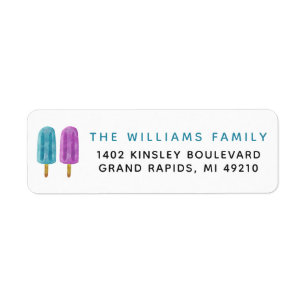 Summer Ice Pops Blue & Purple Party Adresse de ret