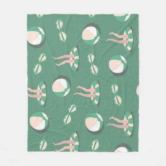 Summer Icons: Vintage Seamless Repeat Fleece Blanket