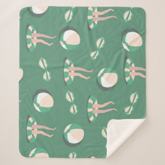 Summer Icons: Vintage Seamless Repeat Sherpa Blanket