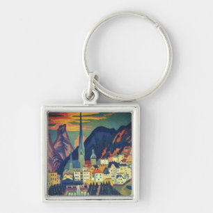 Summer in Davos by E.L. Kirchener (1925) Keychain