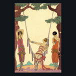 Summer in France Art Deco Photo Print<br><div class="desc">Summer in France Art Deco print. Georges Barbier Art Deco illustration. French illustrator Georges Barbier painted some of the most gorgeous and charming illustrations of the art deco period. Summer is one of his seasonal paintings featuring three pretty young women lounging in a park in Paris. One sits in a...</div>