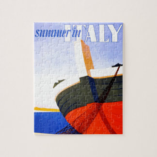 Summer in Italy Vintage Travel Illustration Jigsaw Puzzle