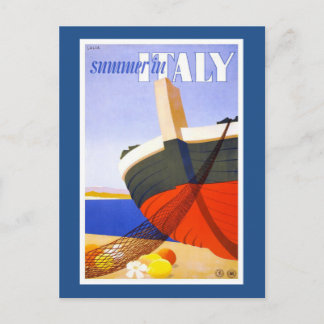 "Summer in Italy" Vintage Travel Poster Postcard