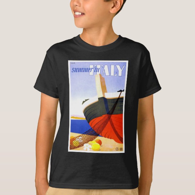 Summer in Italy Vintage Travel T-Shirt (Front)