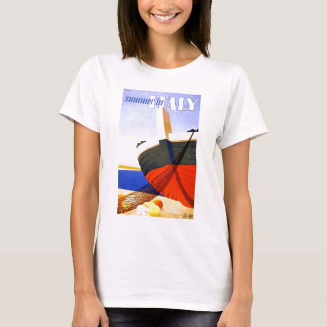 Summer in Italy Vintage Travel T-Shirt (Front)