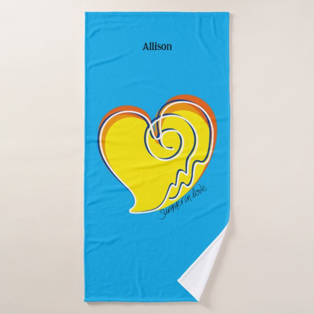 Summer in Love - Personalized  Bath Towel Set (Bath Towel)