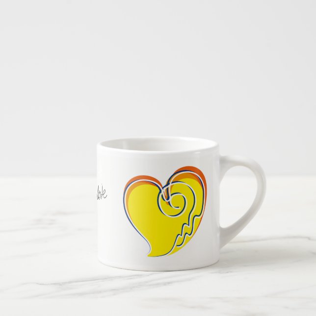 Summer in Love - Sun & Beach Heart Espresso Cup (Right)