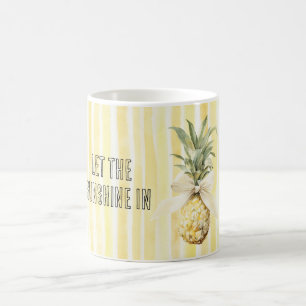 Summer in the Sun Yellow Stripes Pineapple Coffee Mug