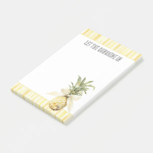 Summer in the Sun Yellow Stripes Pineapple Post-it Notes