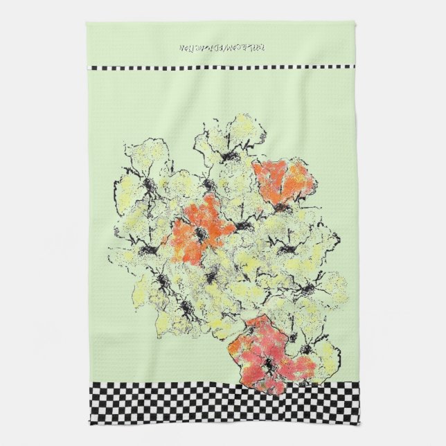 Summer into Fall Shabby Chic Wildflowers Kitchen Towel (Vertical)