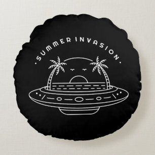 Summer Invasion Round Pillow