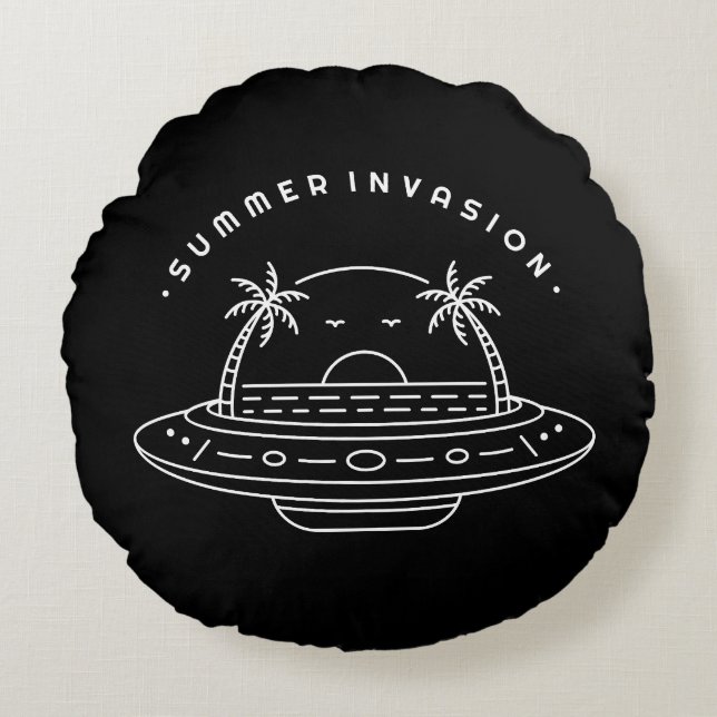Summer Invasion Round Pillow (Front)