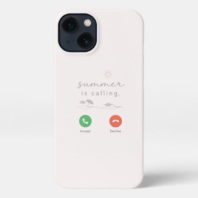 Summer Is Calling Minimal Aesthetic iPhone Case (Back)