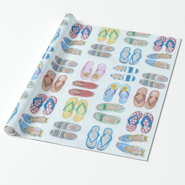Summer is for Sandals Wrapping Paper (Unrolled)
