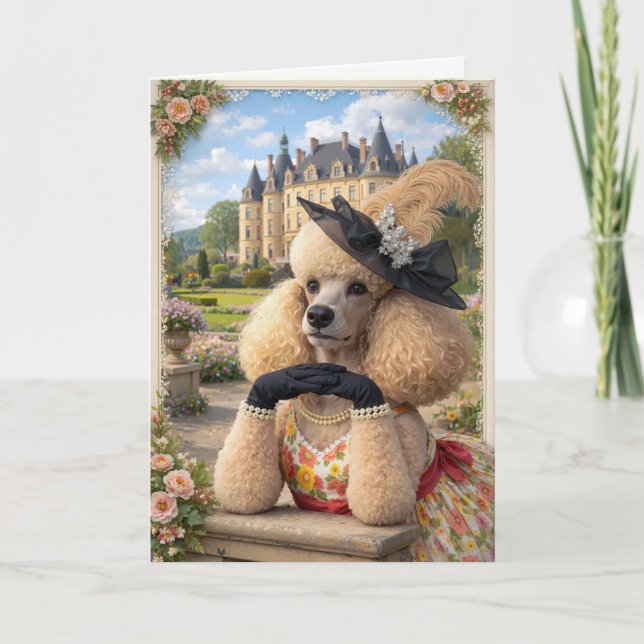  Summer Is In The Air, Poodle Blank Card (Front)