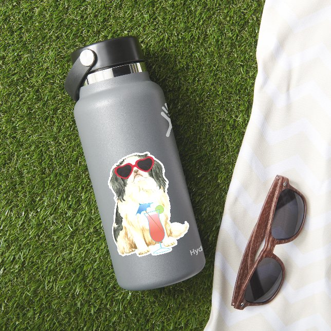 Summer Japanese Chin Vinyl Sticker (HydroFlask Insitu)