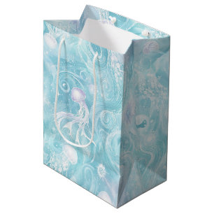Summer Jellyfish Coastal Pattern Medium Gift Bag